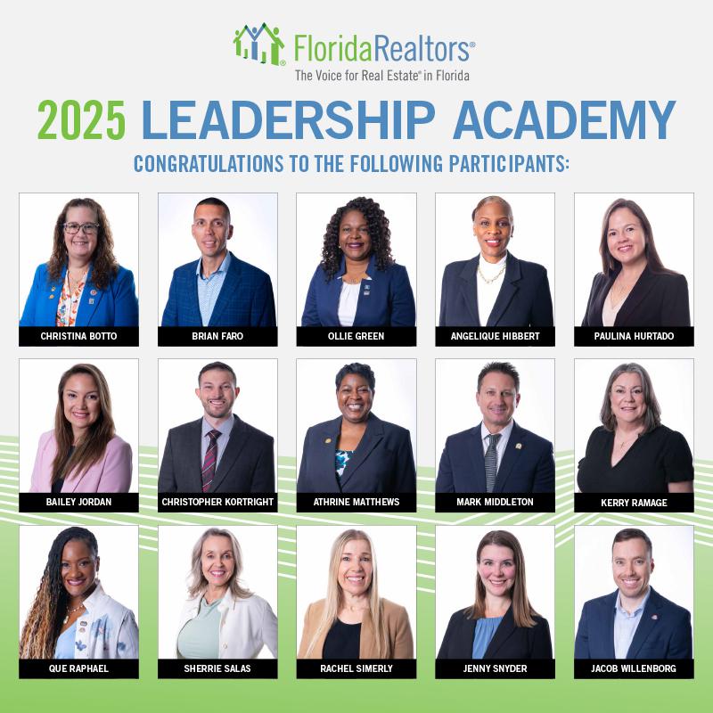 Headshots of the 2025 Florida Realtors leadership academy