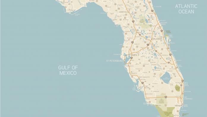 detailed map of Florida state