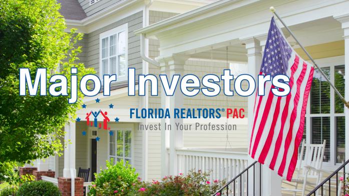 Florida Realtors PAC major investors house with flag and logo
