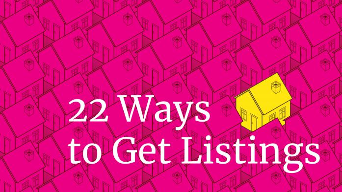 22 ways to get listings illustration pink and yellow houses
