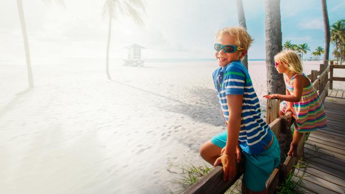 Kids on a Florida beach