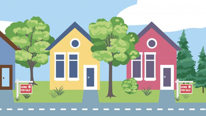 illustration of houses for sale