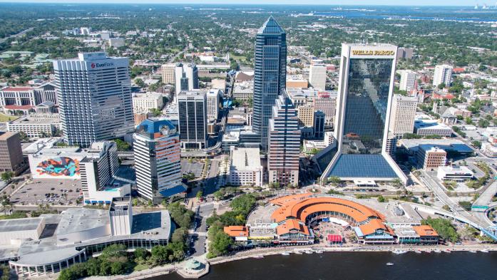 Aerial view of downtown Jacksonville