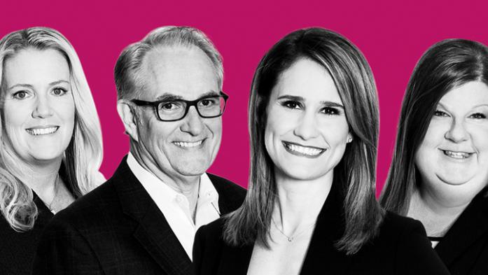 Photo of the 2022 Leadership Team on magenta background